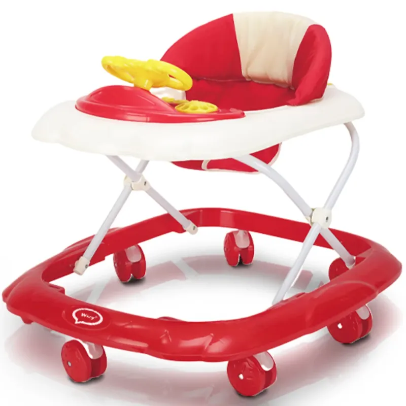 Girello Bambini per Primi Passi Chiusura Salvaspazio e Volante Interattivo Rosso Occasione Imperdibile