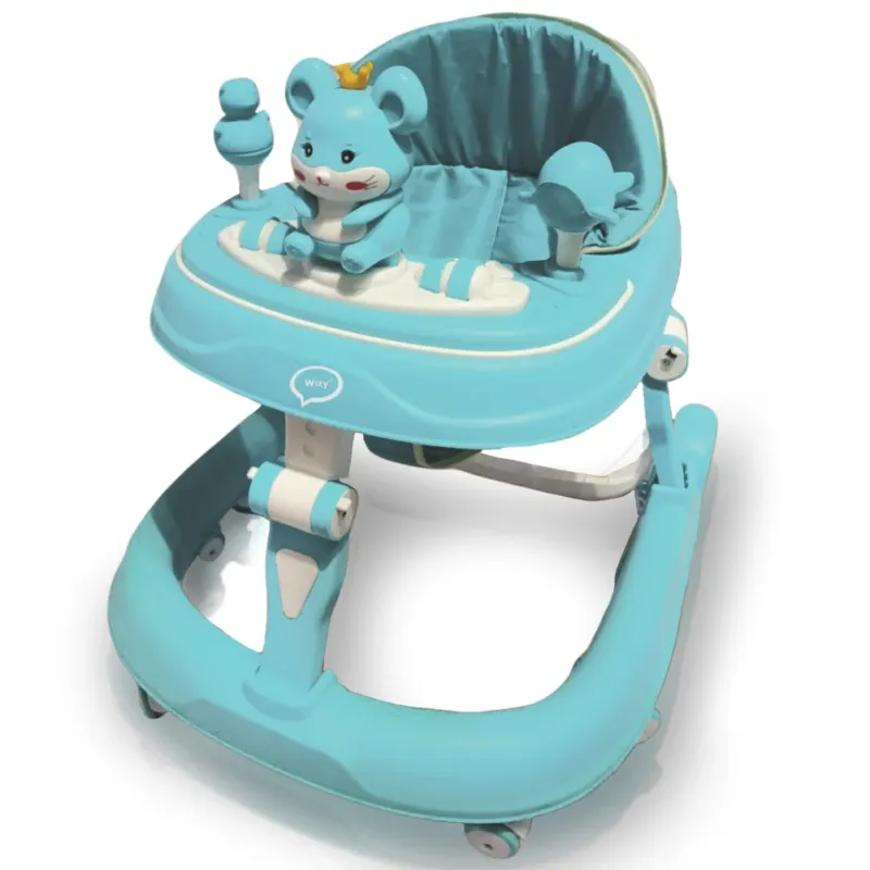 Nuova Collezione Girello Bambini PRO Primi Passi Chiusura Salvaspazio con Giochi Interattivi Blu