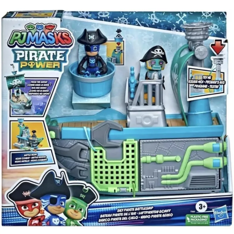 PJ Masks Navicella Pigiapirati del Cielo Playset Veicolo con 2 Action Figure Pagamento Sicuro