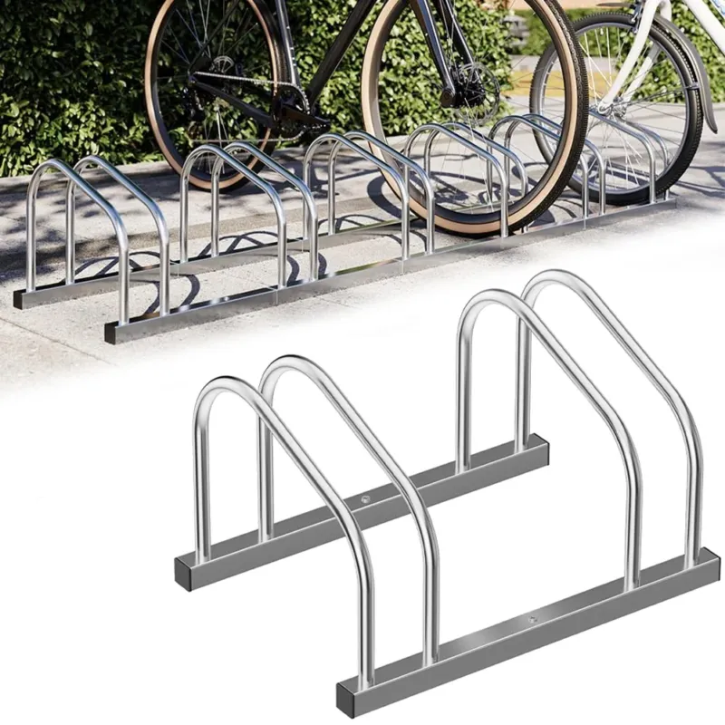Soddisfatti O Rimborsati Portabici Doppio Porta Bicicletta 2 Posti Bici in Acciaio Rastrelliera da Terra