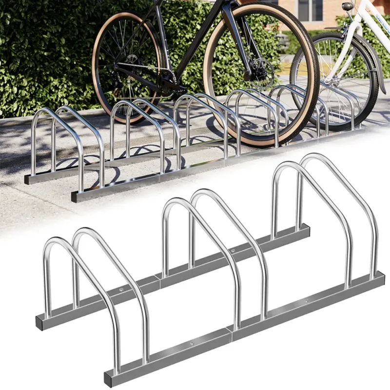 Parcheggio Porta Bici 3 Posti Stand Cavalletto Rastrelliera Bicicletta Acciaio Ultima Occasione