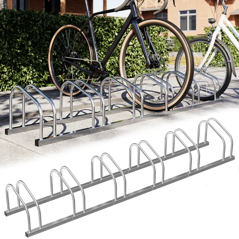 A Buon Prezzo Parcheggio Porta Bici 6 Posti Stand Cavalletto Rastrelliera Bicicletta Acciaio