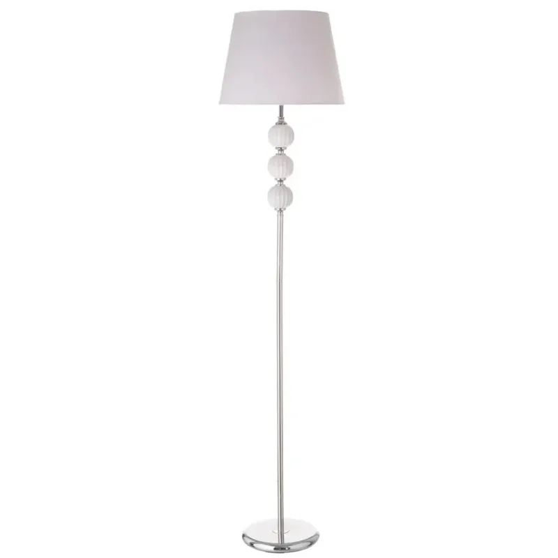 Professionale Lampada Piantana da Terra in Metallo Ceramica eTessuto Bianco Design Moderno