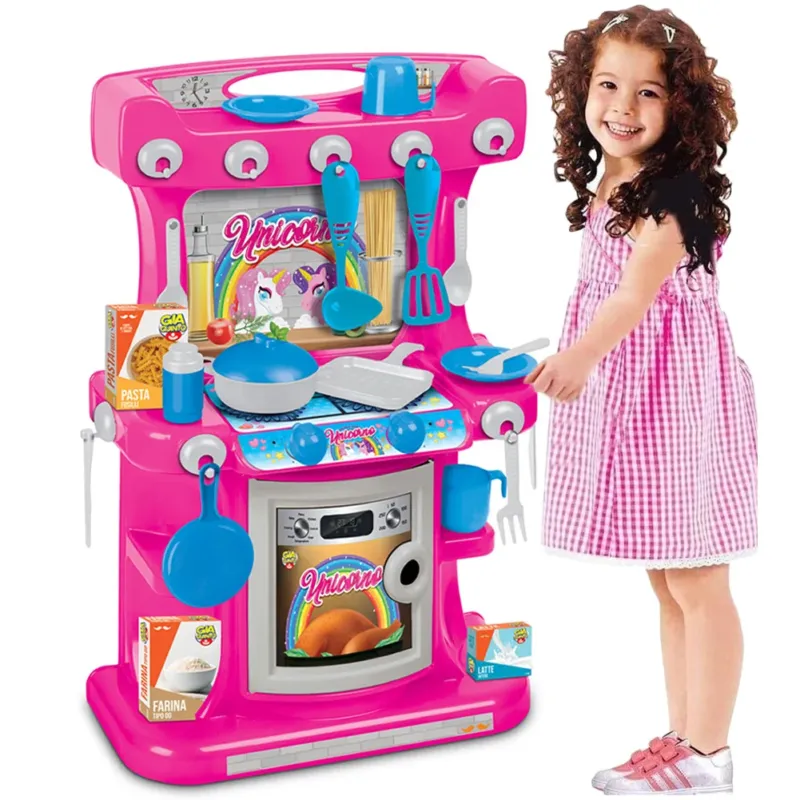 Subito Disponibile Cucina Giocattolo per Bambini Modello Unicorno con Accessori Gioco Idea Regalo