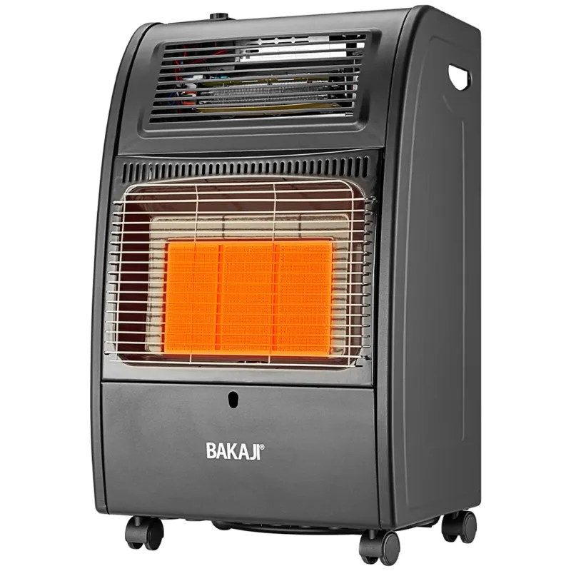 Offerta Speciale Stufa a Gas Portatile 2in1 in Metallo Nero Termostufa Infrarossi 3 elementi GH09