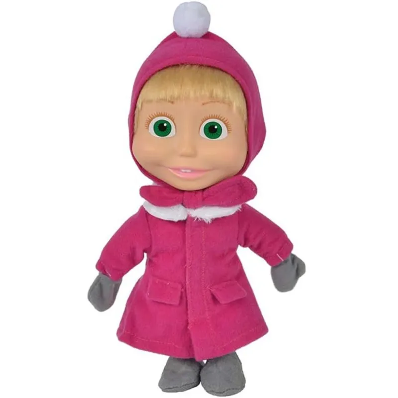 Professionale Masha e Orso Bambola Masha Abiti d‘inverno 33 cm con Abiti in Tessuto e Cappello