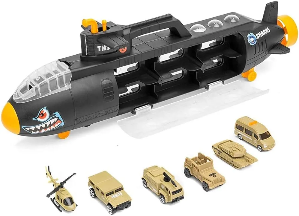 Sottomarino Militare Bisarca Giocattolo Bambini + 6 Veicoli macchinina Camion Compra Oggi Stesso