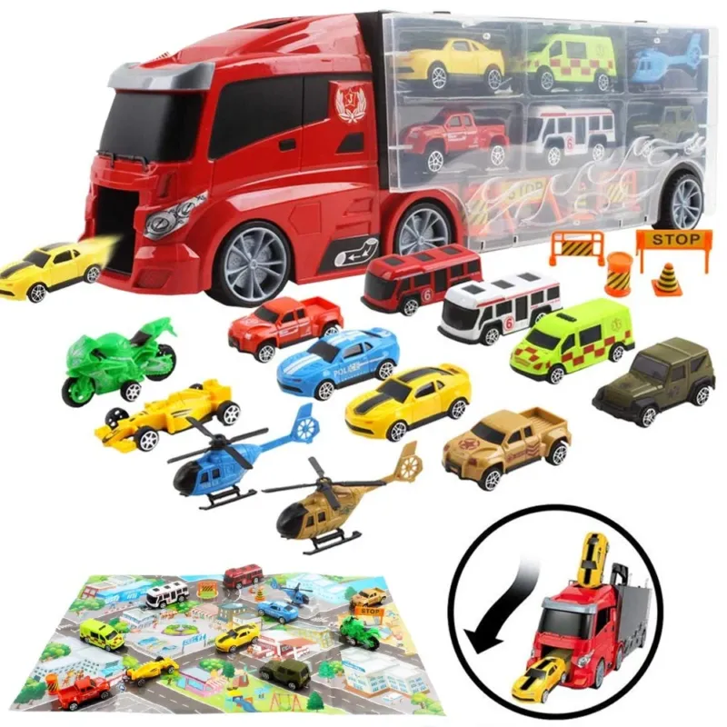 Camion Bisarca Porta Auto con 6 Macchinine Giocattolo Bambini Idea Regalo Esclusivo