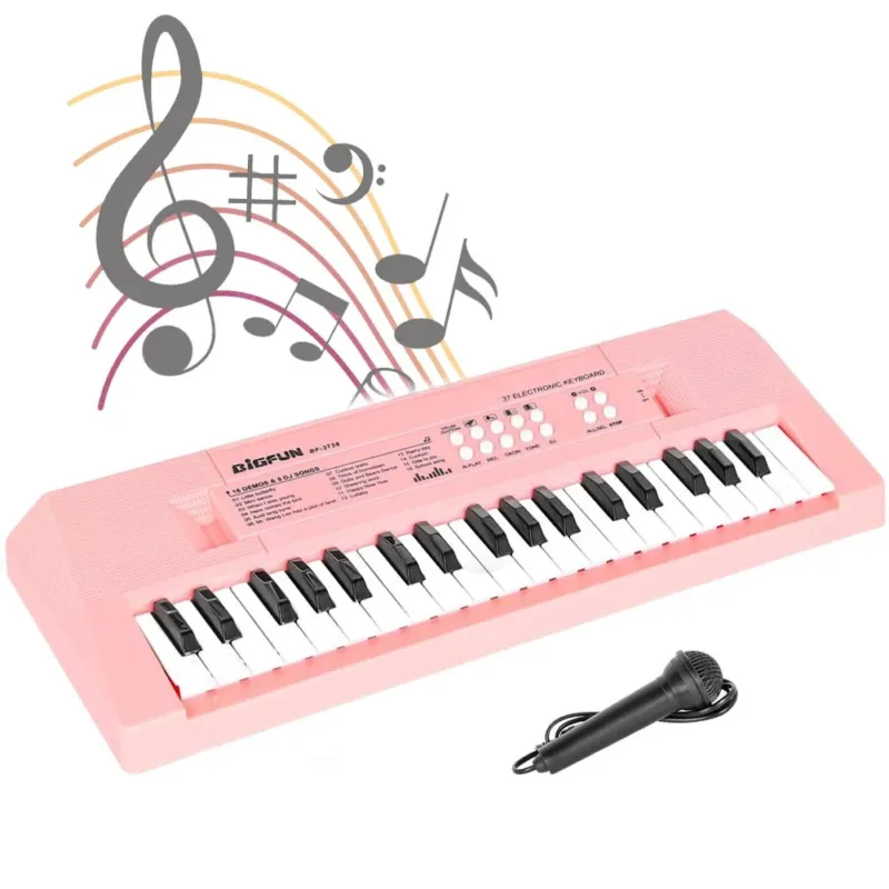 Pianoforte Tastiera 37 Tasti Portatile con Microfono Gioco Giocattolo Educativo Offerta Speciale