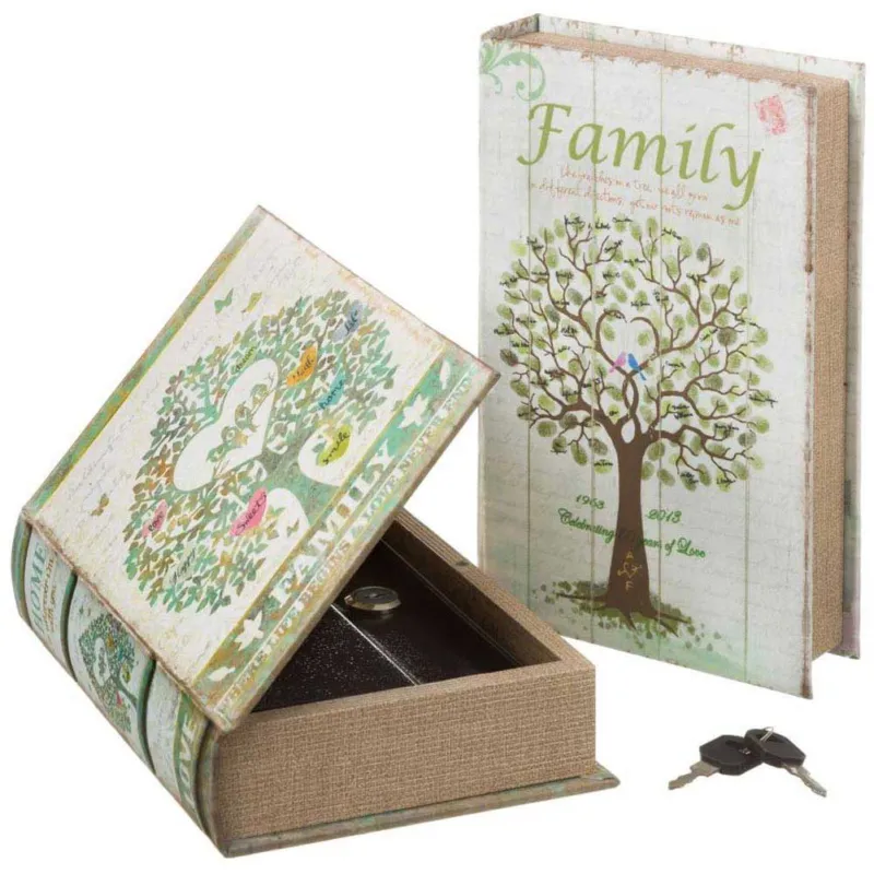 Prezzo Conveniente Cassaforte Cassetta Di Sicurezza Finto Libro Albero Family 2 Chiavi 16x24x5cm
