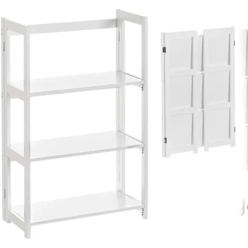Scaffale Libreria 3 Ripiani Pieghevole in Legno MDF Scaffalatura 56x27x86cm Promo Stagionale