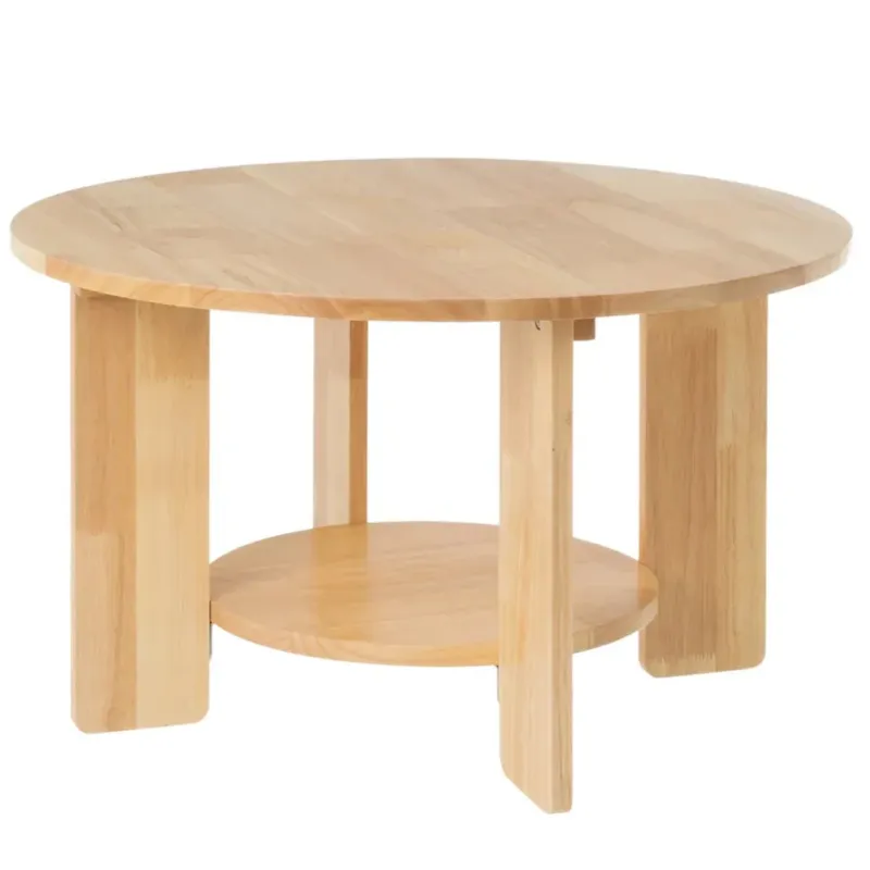 Subito Disponibile Tavolino Basso Legno Soggiorno 2 Ripiani Design Nordico Salvaspazio 58x58x35cm