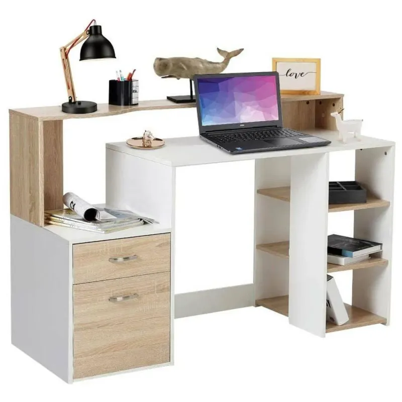 Ultime Pezzi Scrivania con Cassettiera Libreria e Porta Scanner Tavolo Computer Casa Ufficio