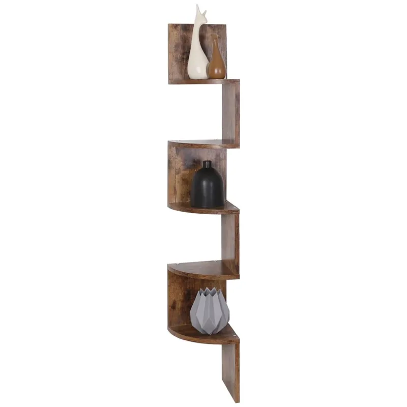 Libreria Scaffale Mensole Parete Angolare Moderna 5 Ripiani Angolo Industriale Offerta
