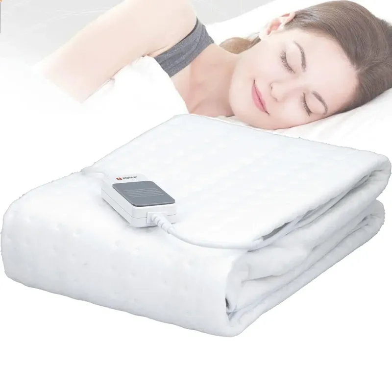 Coperta Elettrica Riscaldante Letto Singolo 3 Livelli di Calore 60Watt 80x150cm Più Venduto
