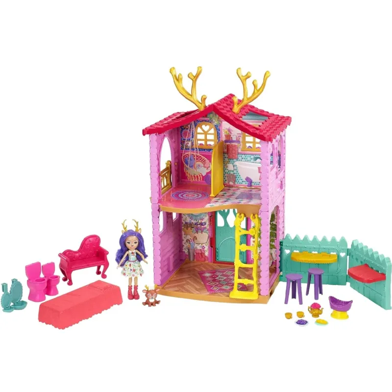 Enchantimals Playset Casa dei Cerbiatti Bambola Danessa il Cerbiatto e Cucciolo Promo Stagionale