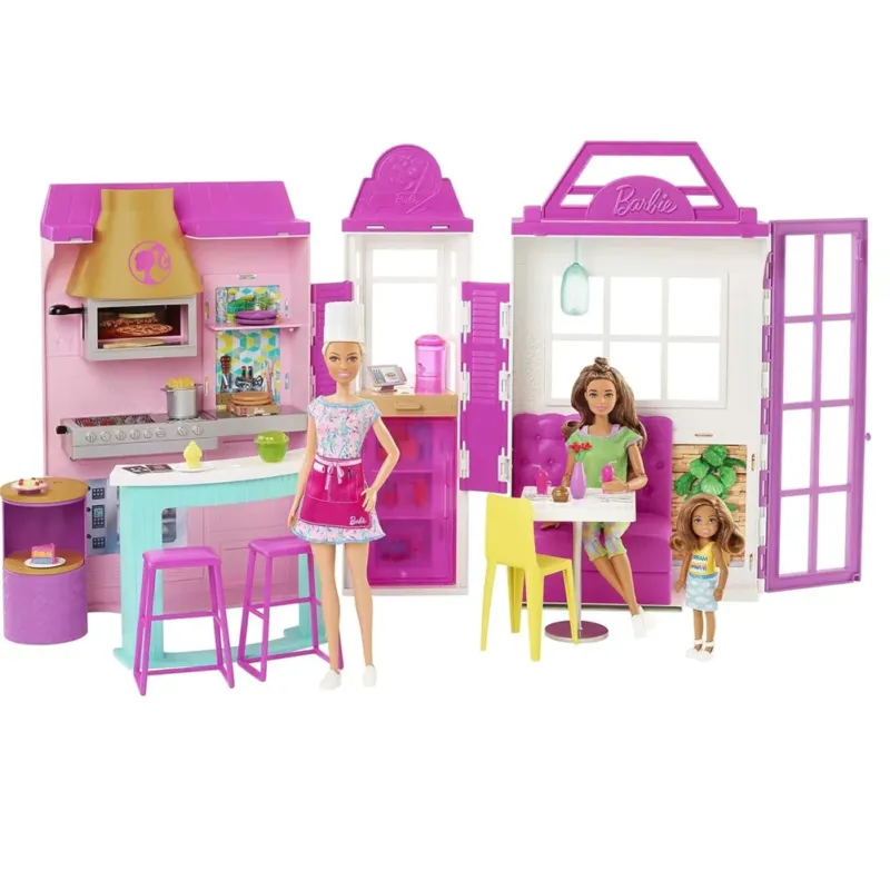 Barbie Playset Il Ristorante con Oltre 30 Accessori da Cucina e 6 Aree da Gioco Reso Gratuito