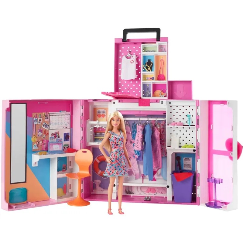 Barbie Armadio dei Sogni in Valigetta Playset Bambola Bionda e Accessori HGX57 Subito Disponibile