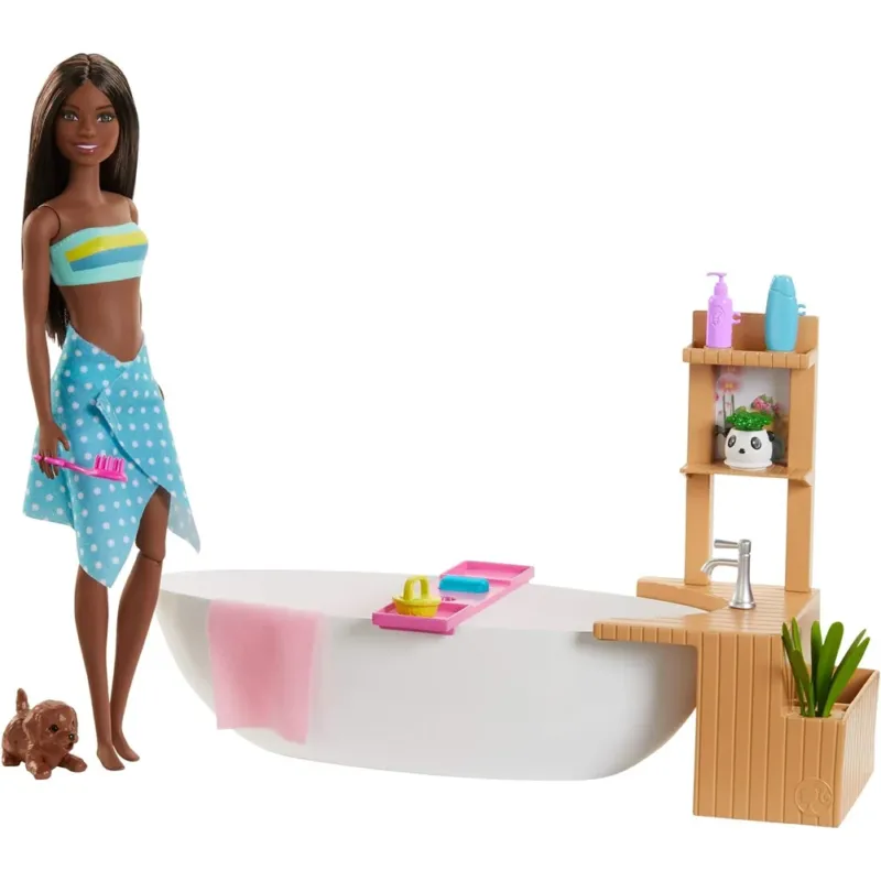 Barbie Wellness Playset Vasca da Bagno con Bambola Afroamericana Idea Regalo Spedito Oggi