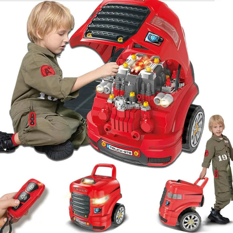 Nuovo Arrivo Macchina Elettrica da Costruire Giocattolo Bambini Luci Suoni Accessori Rosso