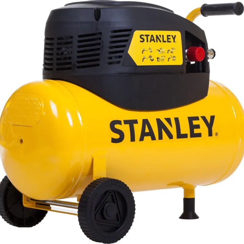 Stanley Compressore ad Aria 8 Bar 24L DN200/8/24 con Maniglia e Ruote Senza Olio Promozione