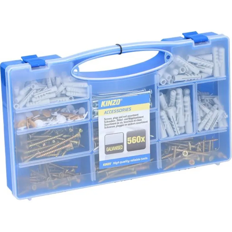 Set 560 Pezzi di Viti Tasselli e Chiodi Zincati con Custodia Valigetta Portatile Nuovo Arrivo