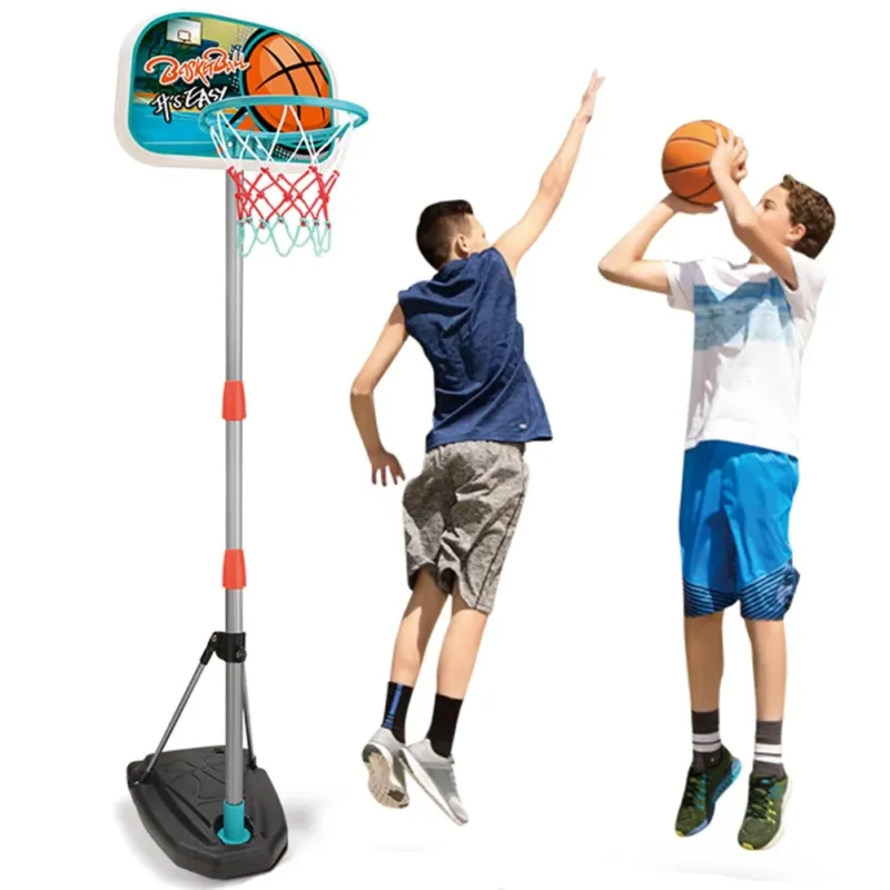 Basket Canestro Piantana Giocattolo Bambini Regolabile con Pallone e Gonfiatore Reso Gratuito