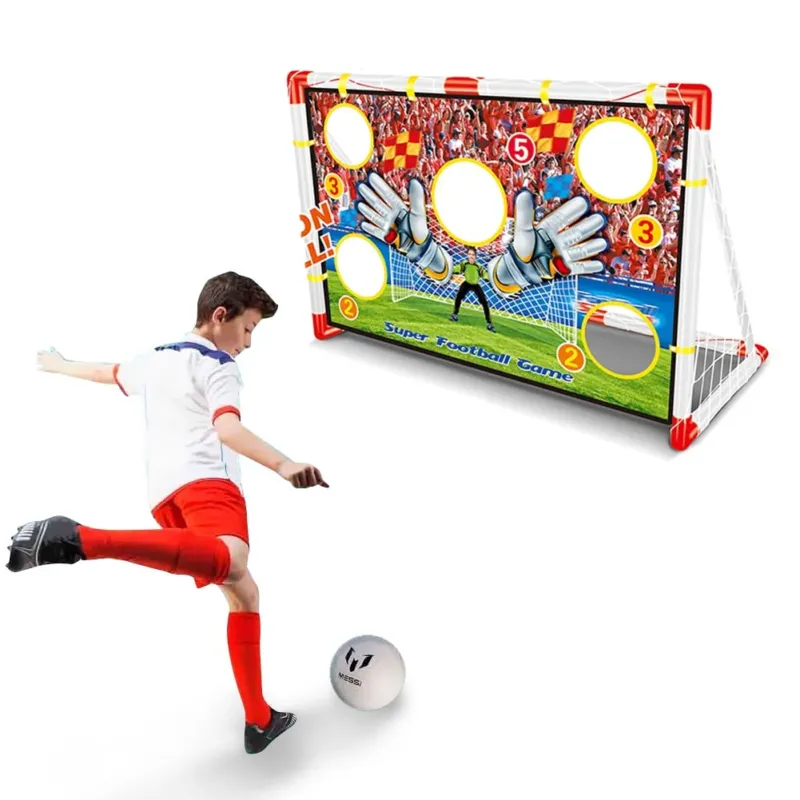 Porta da Calcio Per Bambini 120X73cm Allenamento Rigori Fori Punteggio E Pallone Novità