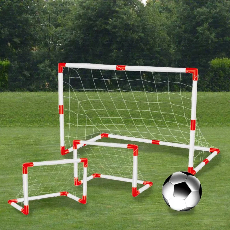 Prezzo Scontato Set Kit 3 Porte da Calcio Giocattolo Soccer Tre Dimensioni Rete in Nylon Bambini