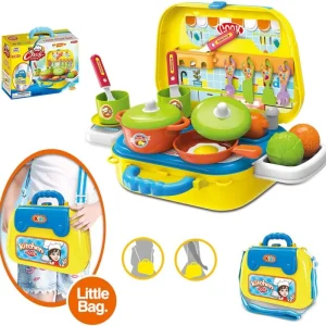 Valigetta Cucina Giocattolo Bambini con Fornello 20 Accessori Gioco e Tracolla Occasione Imperdibile