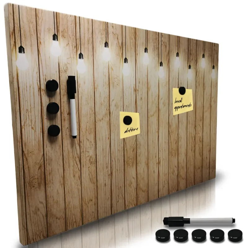 Lavagna Magnetica Design Lampadine 60x40 cm 1 Pennarello Cancellabile 5 Magneti Quantità Limitata