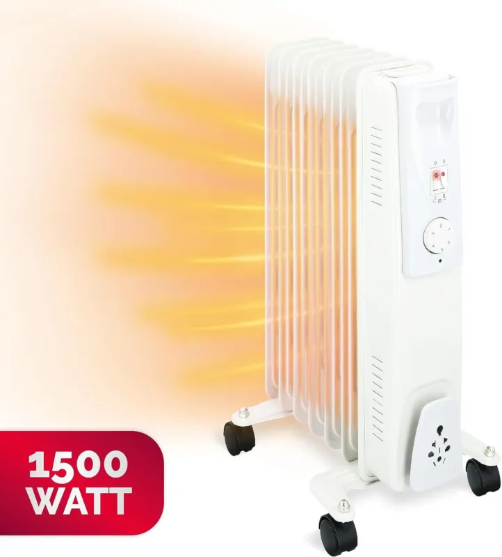Saldi Radiatore ad Olio 7 Elementi Potenza 1500W Termostato Regolabile 4 Ruote Alpina