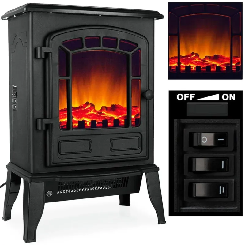 Prezzo Scontato Camino Elettrico Stufa Elettrica 2000 W LED 38x24x56 CM Caminetto Effetto Fuoco