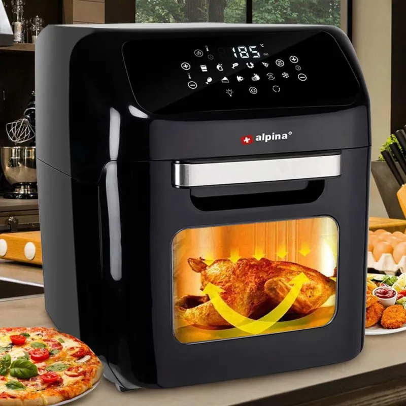 Economico Friggitrice Ad Aria Calda 12Lt Aerofryer Digitale 1800W Frigge Cuoce Senza Olio