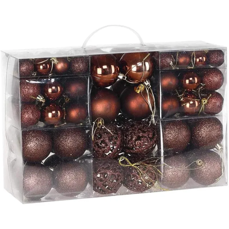 Confezione 100 x Palline Natale Colore Silver Diametro 3/4/6 cm Addobbi Natalizi Popolare