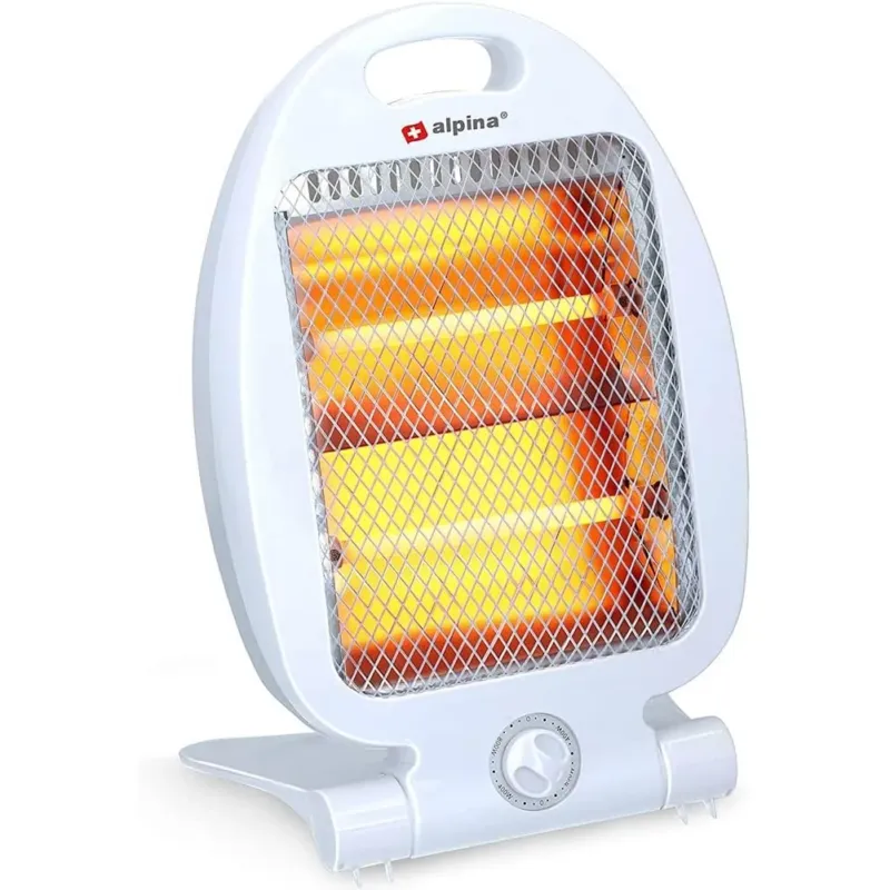 Prezzo Scontato Stufa Elettrica Quarzo 2 Elementi 2 Potenze 400/800W con Manico Base Pieghevole