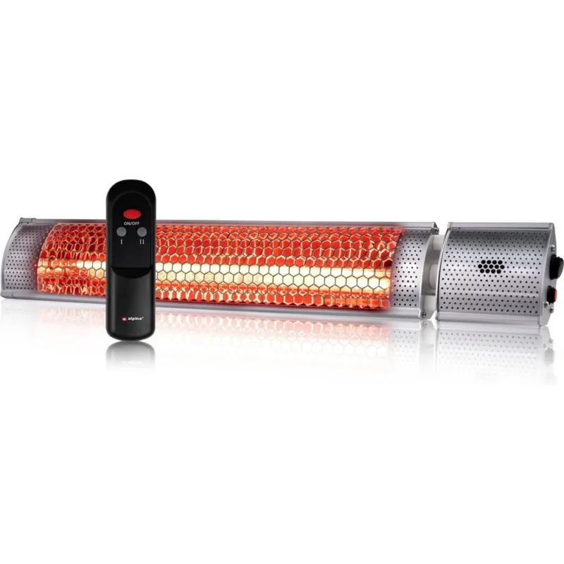 Stufa Alogena da Parete Esterno 2000Watt Riscaldatore Muro 3 Potenze Telecomando Professionale