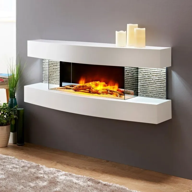Camino Elettrico Montreal a Parete Stufa 2000 W a Corrente Caminetto Led a Muro A Buon Prezzo