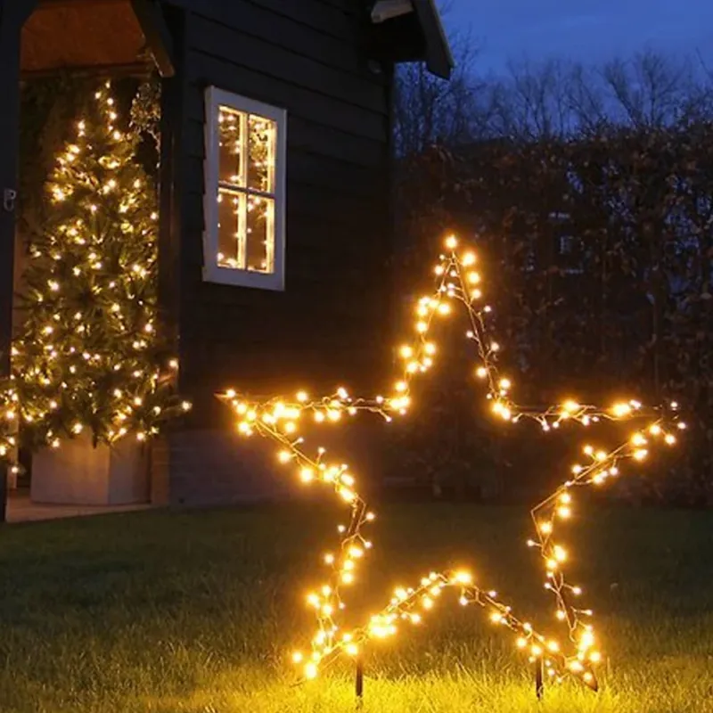 Stella Luminosa Natalizia XXL da Giardino / Esterno Bianco Caldo 102cm con Timer Prezzo Ridotto