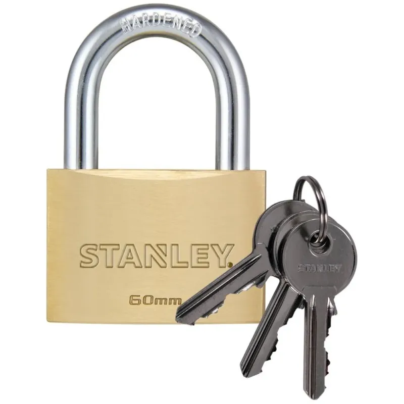 Stanley Lucchetto Arco Standard in Acciaio Cementato da 60 mm con 3 Chiavi Subito Disponibile
