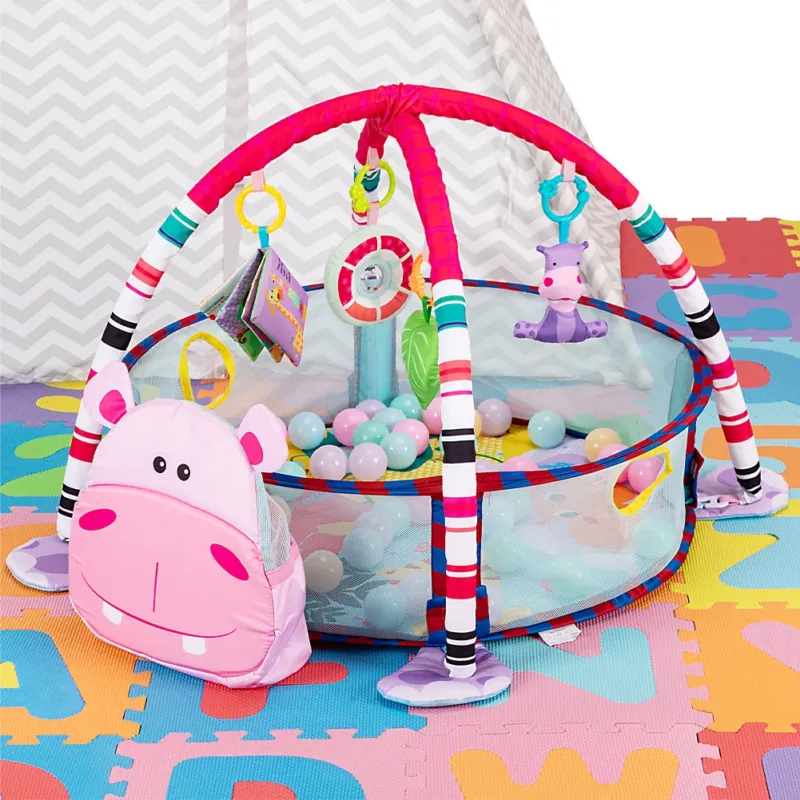 Ultimissimo Modello Palestrina Box Tappeto Neonato Bambino Maialino con Recinto Palline Idea Regalo
