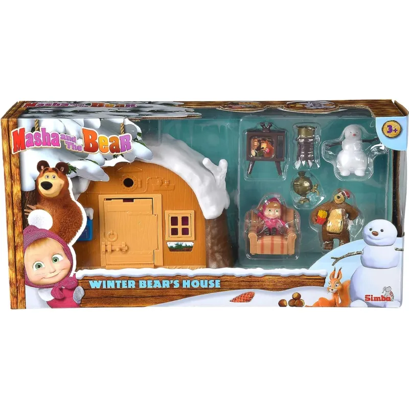Quantità Limitata Masha Orso Playset Casa Inverno Action Figure Richiudibile Accessori Idea Regalo
