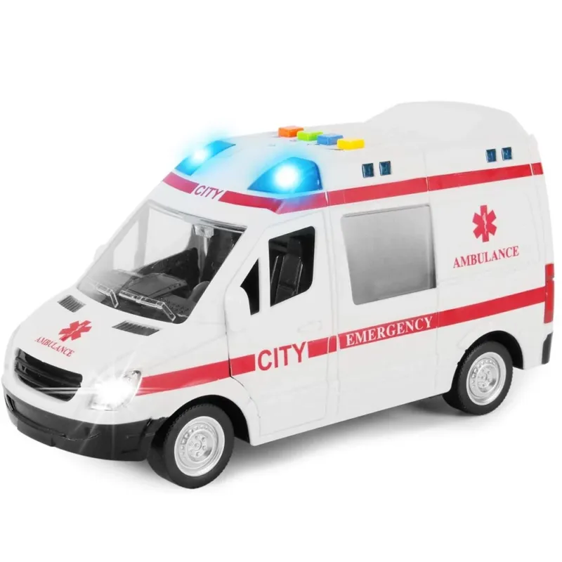 Ambulanza Giocattolo Bambini con Movimento a Frizione Sirena Luci e Suoni Affare