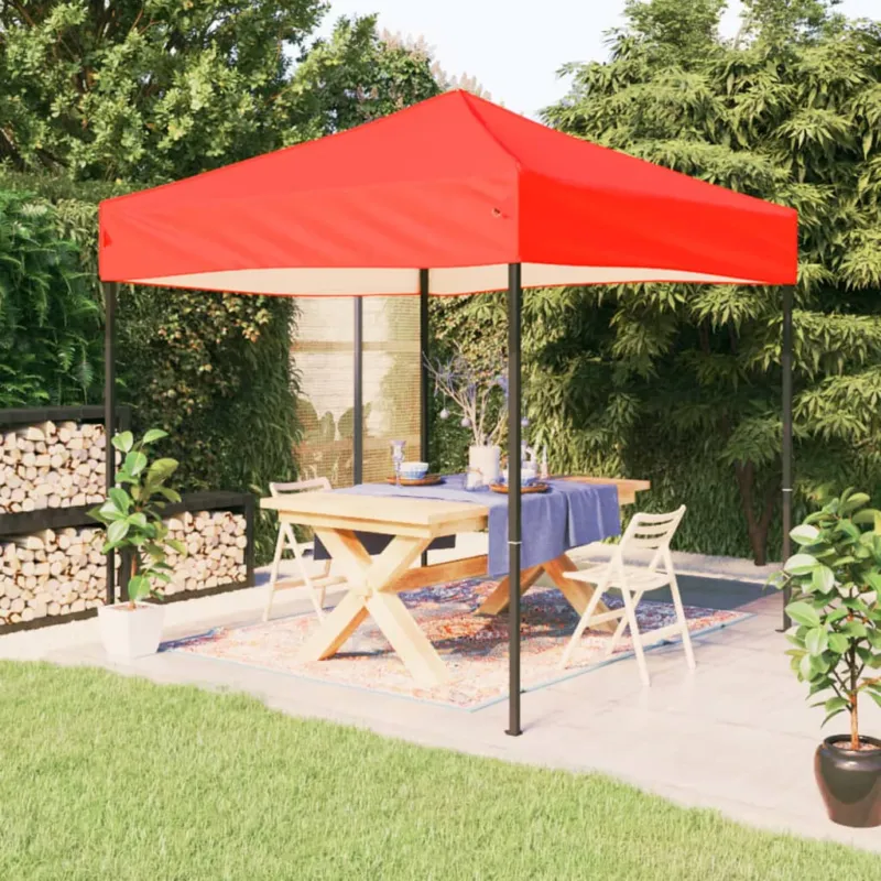 Ultima Occasione Tenda per Feste Rossa Design Pieghevole Tessuto Oxford Telaio in Acciaio 3x3 m