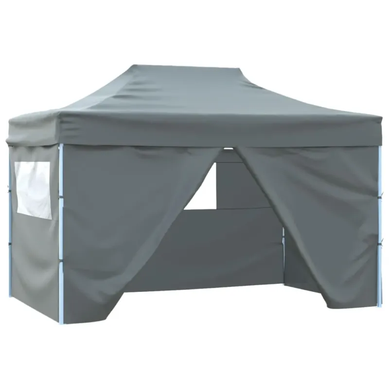 Tenda Pieghevole Pop-Up 4 Pareti Laterali Antracite Tessuto Oxford 3x4,5 m Prezzo Basso