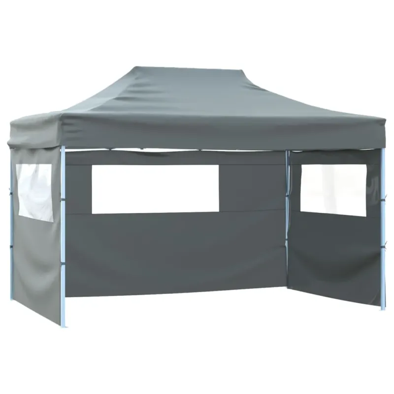 Spedizione Espresso Tenda Pieghevole con 3 Pareti Antracite 3x4,5 m