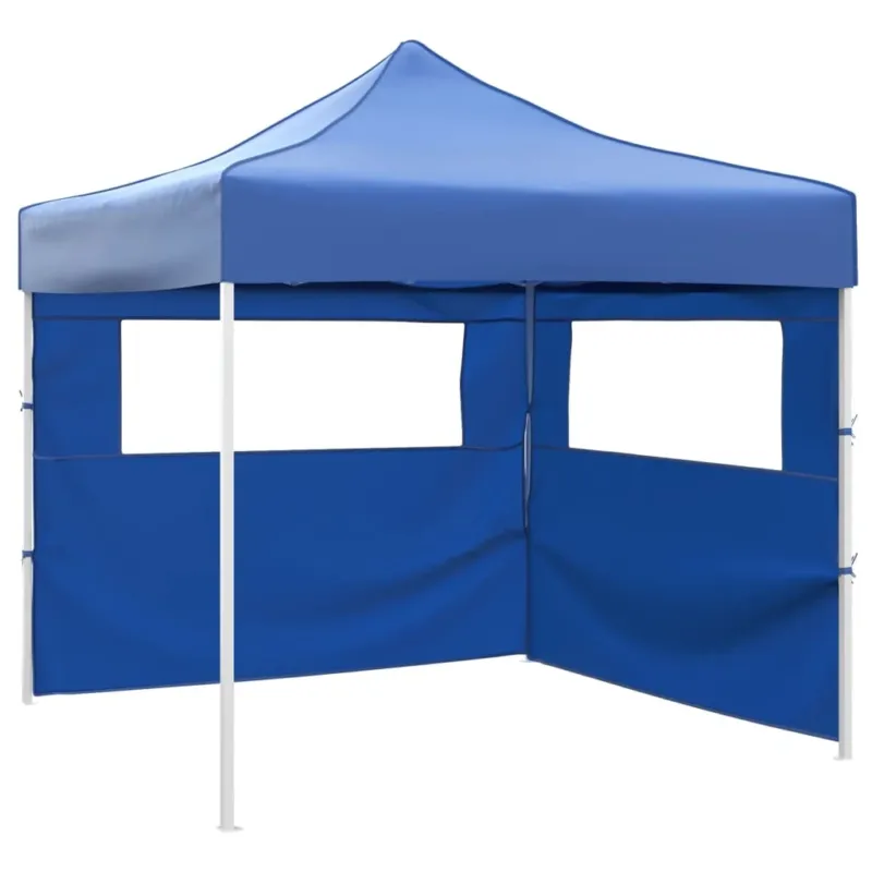 A Buon Prezzo Tenda Pieghevole con 2 Pareti Blu in Acciaio Verniciato in Polvere 3x3 m