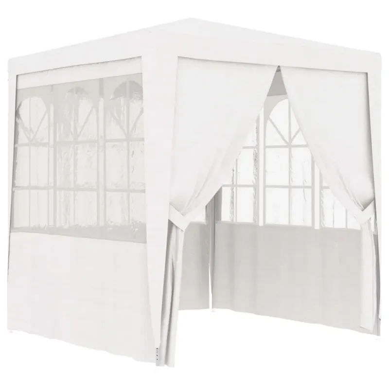Gazebo Professionale con Pareti Bianco 90 g/m² 2,5x2,5 m Pagamento Sicuro