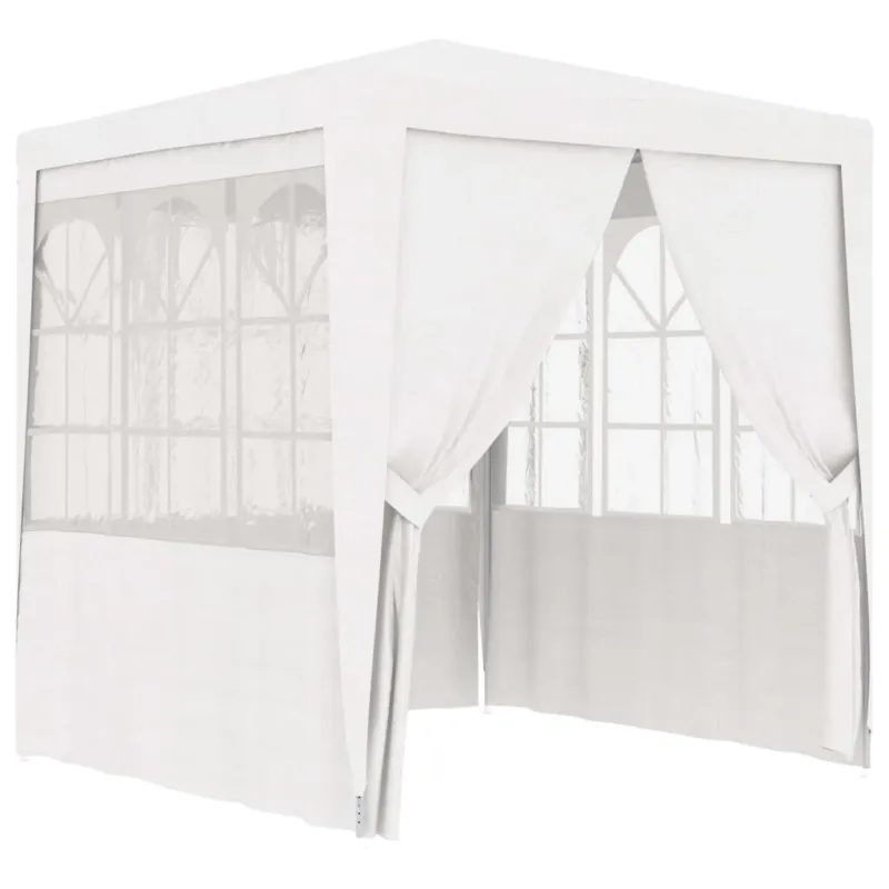 Quantità Limitata Gazebo Professionale Bianco con Pareti Laterali 2x2 m 90 g/m²