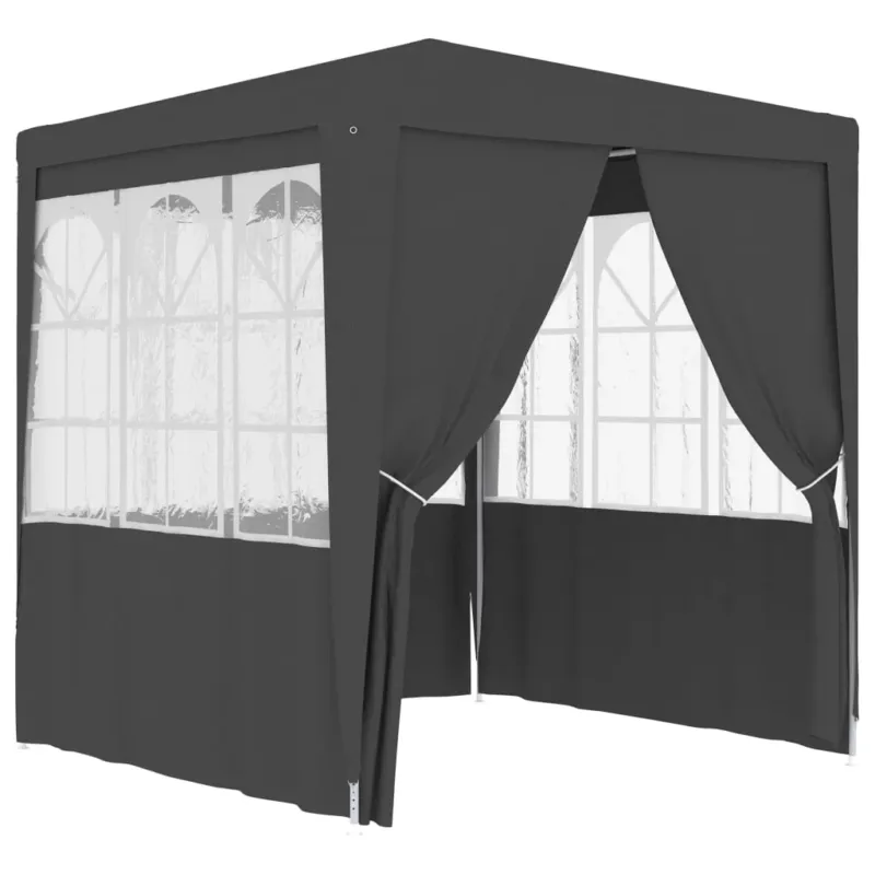 Non Perdere Gazebo Antracite Professionale con Pareti 2x2 m 90 g/m² Altezza 2 m